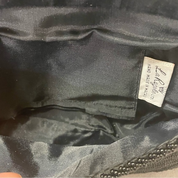 LA REGALE Vintage Beaded Envelope Clutch Gold Chain Evening Party Bag Purse - Picture 5 of 6